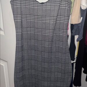 Classic Black and White Plaid Dress